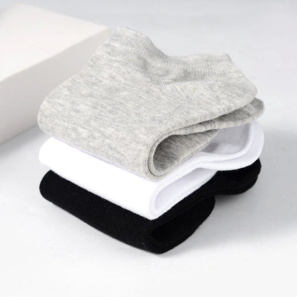 10pairs / Low Black And White Gray Cotton Socks Men's Socks Breathable Sports Socks Men's Short Socks Women's Socks EU37-44
