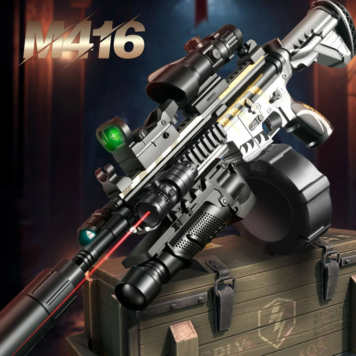 M416 Elektrisk Gel Blaster Gevärtillbehör Vattenpärla Leksak Skjutspel