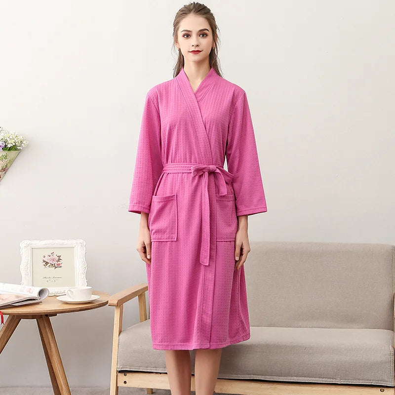 Unisex Kimono Badrock Lång – Lätt Mjuk Sommar & Höst Loungewear, 17 Färger M–3XL