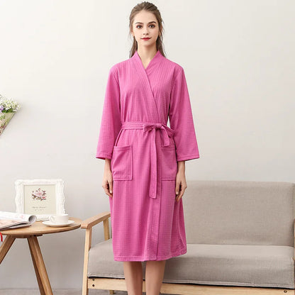 Unisex Kimono Badrock Lång – Lätt Mjuk Sommar & Höst Loungewear, 17 Färger M–3XL