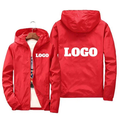 Customized Name: Autumn Jacket, Men's Waterproof Windbreaker, Casual Clothing, Plus Size 7Xl, Black Outdoor Sportswear
