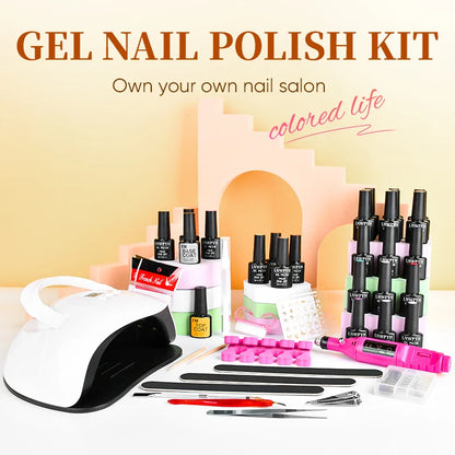 LNWPYH Gel Nail Polish Kit ,Manicure Tools Set  With Professional USB Electric Nail Drill Polish File And UV LED Nail Lamp Dryer