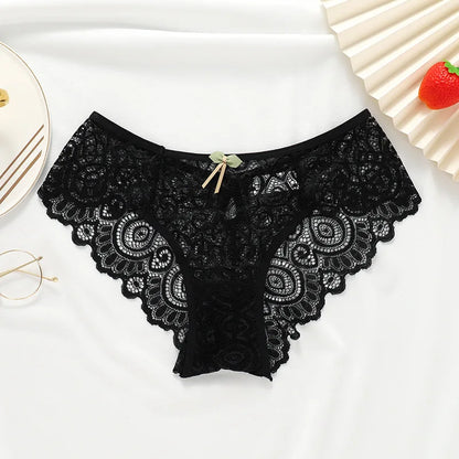 Meet'r Women Sexy Lace Panties Low-Rise Temptation Lingerie Female G String Transparent Underwear Hollow Out Briefs Intimates