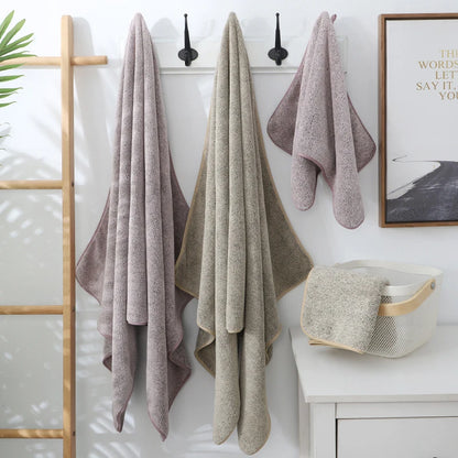 Thickening High Quality Bamboo Charcoal Coral Velvet Fiber Bath Towel Super Absorbent And Quick Drying Bath Towel Bathroom Use