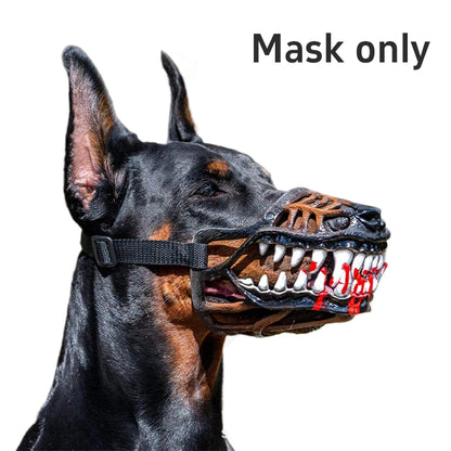 Latex Dog Mask With Blood In Pet Teeth Interesting Adjustable Elastic Cat Dog Mask Halloween Party Pet Dressing Headgear