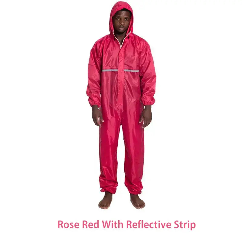Waterproof One-Piece Overalls With Hood Oil-Resistant Work Safety Clothing Coverall For Sparying Painting Factory Clothes