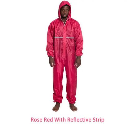 Waterproof One-Piece Overalls With Hood Oil-Resistant Work Safety Clothing Coverall For Sparying Painting Factory Clothes