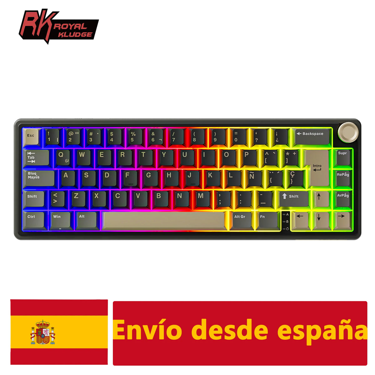 Royal Kludge R65 mekaniskt USB-tangentbord med RGB, hot-swap och volymvred
