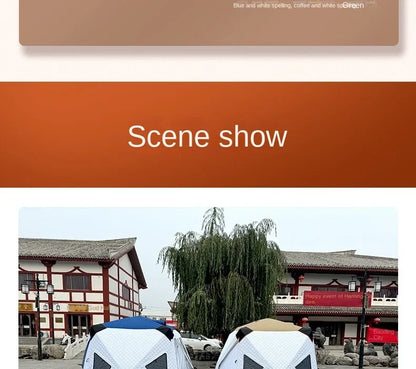 Fully Automatic Winter Ice Fishing Tent with Chimney Hole, Transparent Window, Quick Opening, Portable