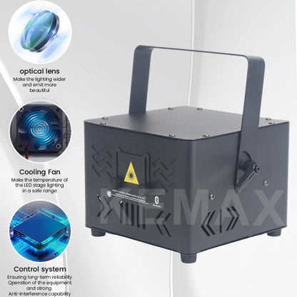 4W 6W Bluetooth Lazer Light APP Control Animation DMX Beam Scanner Laser Cube DJ Projector Stage Lights For Nightclub Party Bar