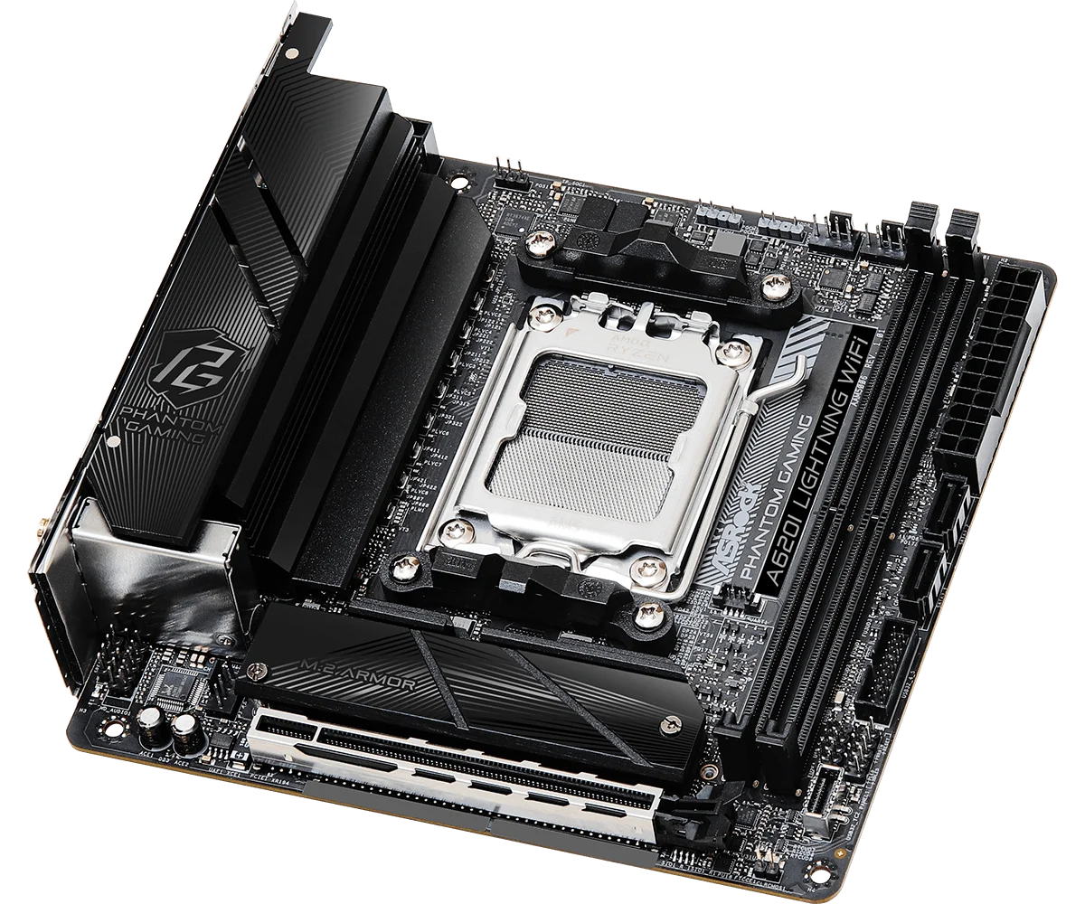 AM5 DDR5 Mini-ITX Motherboard ASROCK A620I LIGHTNING WIFI CPU Ryzen 7 7800X3D 9 7950X 9 7900X 7 7700X 5 8600G 5 9600X M.2 SATA 3