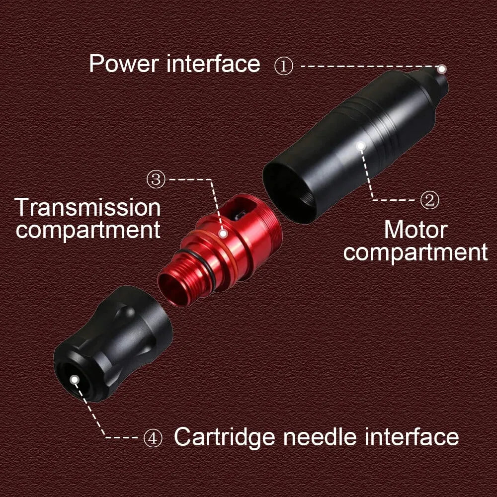 Tattoo Pen Machine Kit Tattoo Machine Set with Wireless Power Supply Tattoo Cartridge Needles Practice Skin Inks Accessories