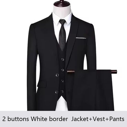 High Quality Men Suits For Wedding 2 Pieces 3 Sets Blazers Stretch Elegant Formal Jackets Vest Pants Full 2025 Tailored Costume