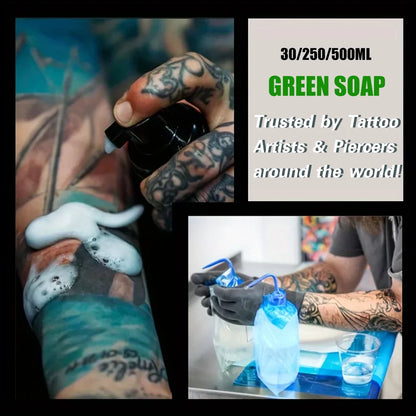 Tattoo Green Soap Kit - 250ML Green Soap with 250ML Aluminium Pressure Sprayer Bottle Tattoo Cleaning Tools  Tattoo Supplies