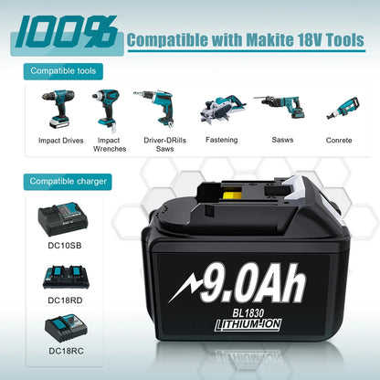 18 V ersättningsbatteri för Makita BL18-serien – välj batteripack eller paket med laddare