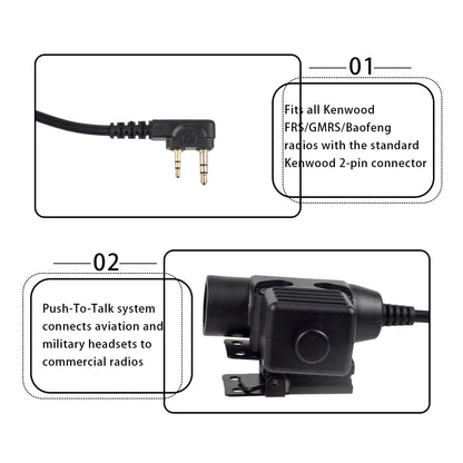 Tactical Communication Headphone Bowman Elite II Headset U94 PTT For Kenwood Baofeng UV-5R Radio Outdoor Hunting Accessories
