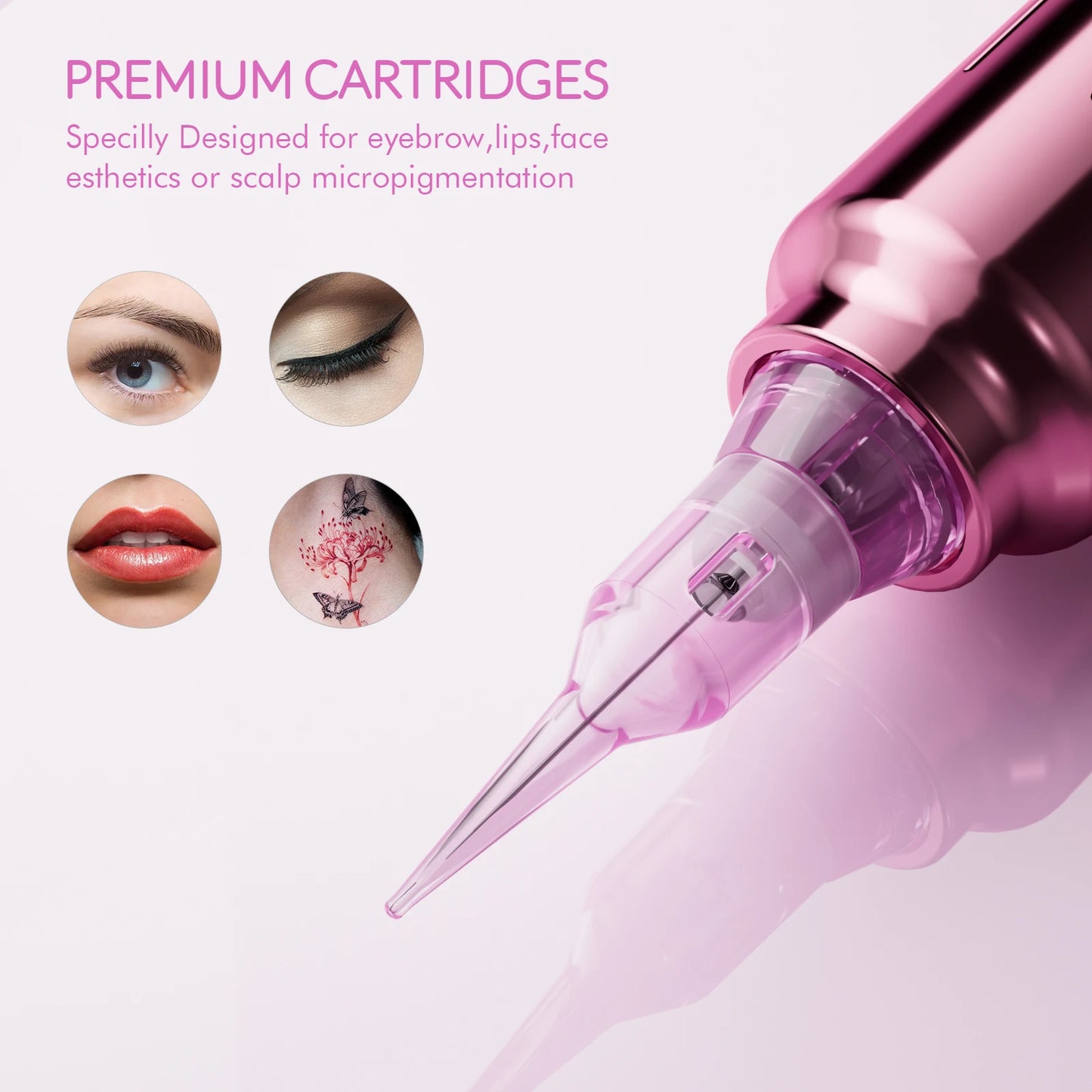 Biomaser PMU Tattoo Cartridge Needle 10pcs Sterilized RL Tattoo Needle for Eyebrow Eyeline Lips Makeup Tattoo Machine Supplies