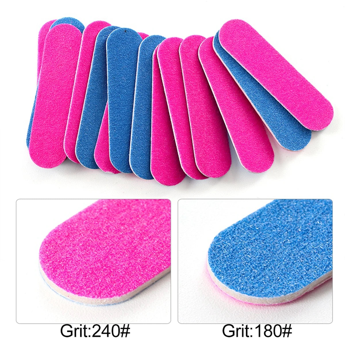 10 to 2000 pcs Disposable Mini Nail Files - Double Sided Emery Boards for Manicure and Pedicure - 180/240 Grit