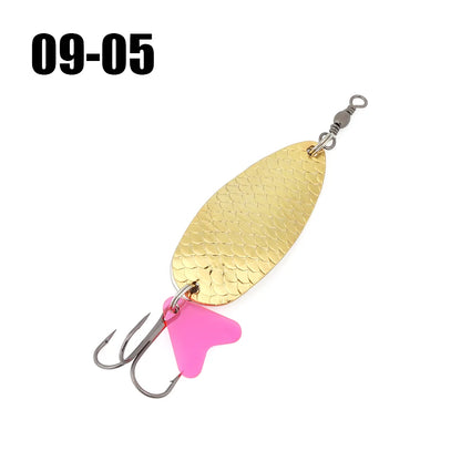 W.P.E Fishing Lure JIG Double Artificial Bait 8 Grams With Connector Three-anchor hook Metal sequins For fishing