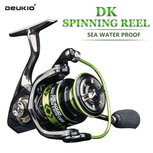 DEUKIO Spinning Fiskerulle – 5,2:1 Växelratio 12 kg Max Drag – Salt- & Sötvatten