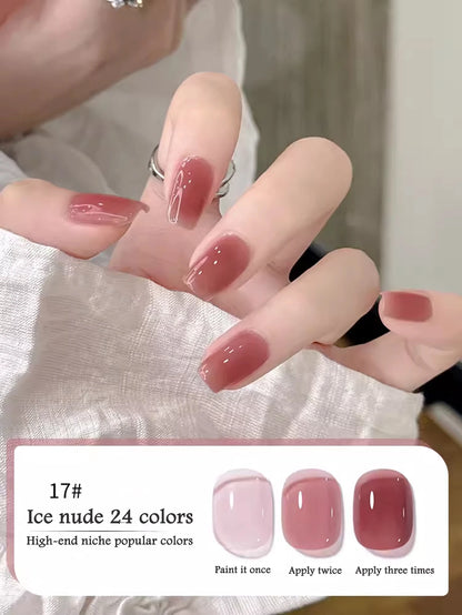 1-30pcs PSK Nude Pink Color Nail Art Ice Transparent Bare Color Nail Enamel 2026 New Net Red Popular White Gel Nail Polish