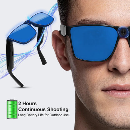 Intelligent AI Sunglasses HD with 800W Pixel Shooting and Camera for Recording Bluetooth Music Calling Outdoor Sports Shooting