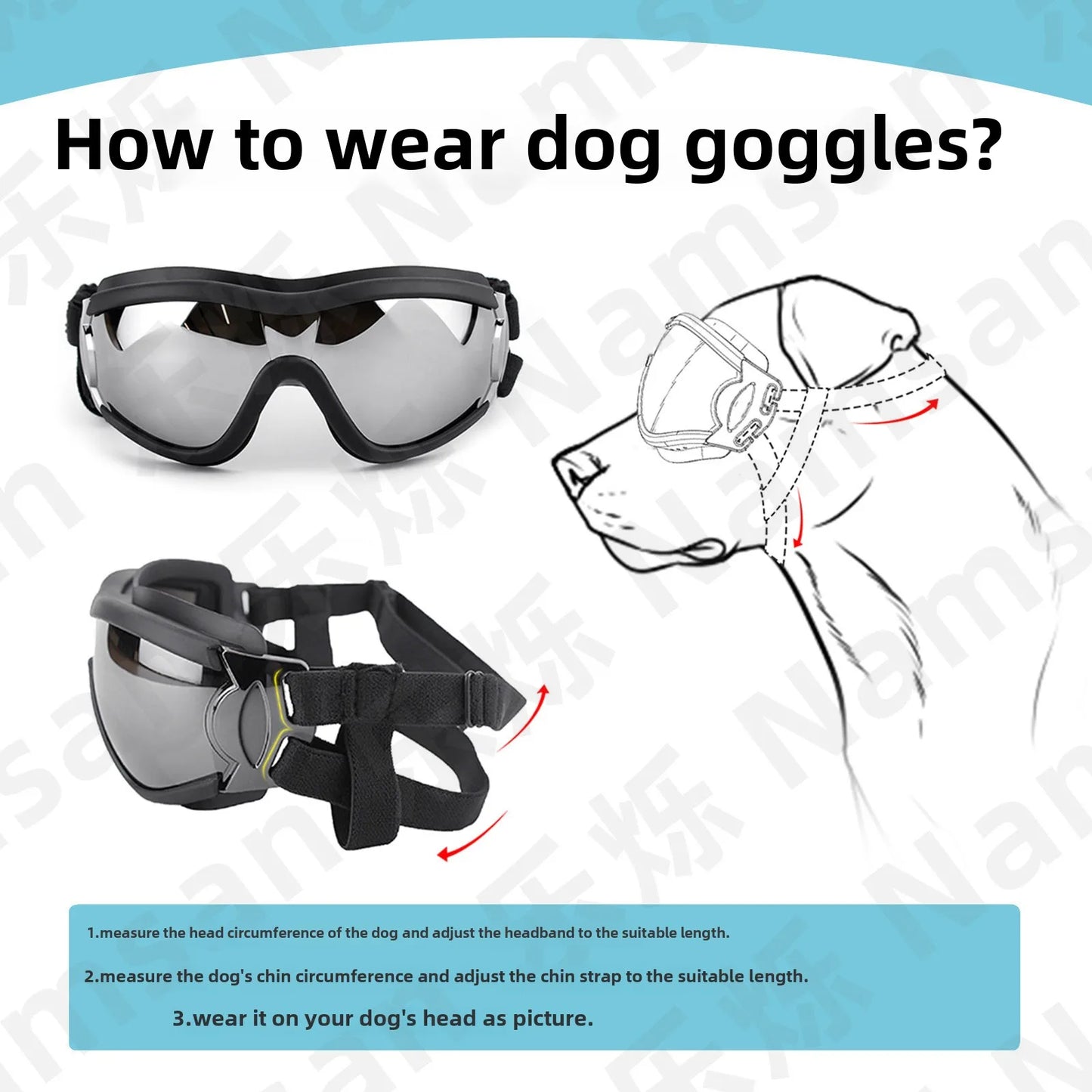 Transparent Color Pet Dog Goggles Waterproof Windproof Sunscreen UV Resistant Large Dog Glasses