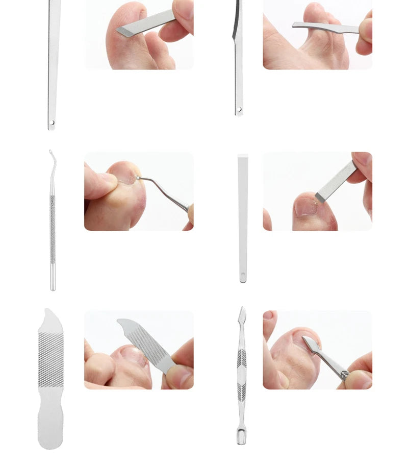 26 Pcs Manicure Set Stainless Steel Nail Clippers Cuticle Nipper Pedicure Care Tool Dead Skin Scissor Cleaning Grooming Ki