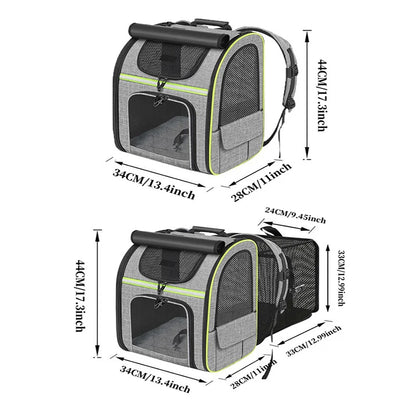 Cat Carrier Backpacks Expandable Cat Backpack with Shade Cover, Breathable Mesh Pet Carrier Backpack Bag for Travel Hiking Campi