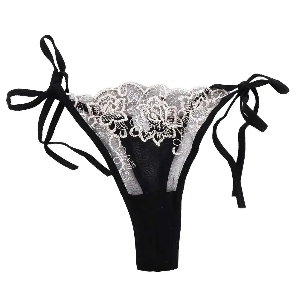 Ladies Women Embroidery Transparent Lingerie Lace Panties Underwear Panty Brief