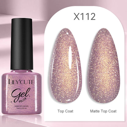LILYCUTE 129 Colors 7ML Nail Gel Polish Nail Supplies Vernis Semi Permanent Nail Art Manicure Soak Off LED UV Gel Nail Varnishes