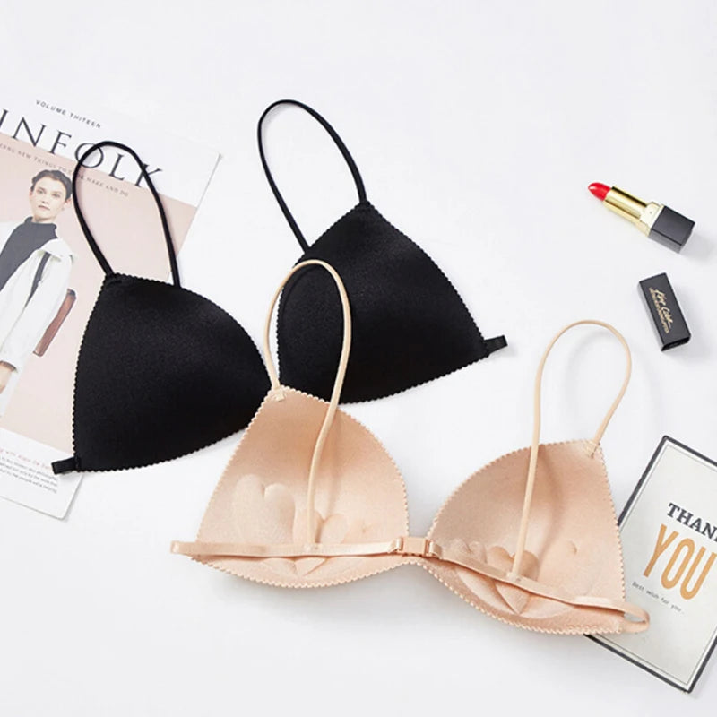 Women Seamless Bra Sexy No Wire Push Up Underwear Girls Students Breathable Thin 2 Colors Bras Female's Bra Breathable Gathered