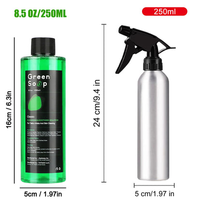 Ultra Concentrated Green Soap Tattoo Foaming Bottle – Tattoo Supplies for Tattoos, Piercings, Skin and Equipment Cleaning