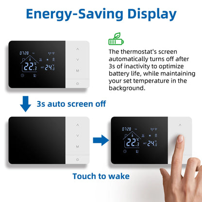 Beok smart Wi-Fi-termostat med Tuya-stöd, svart eller vit
