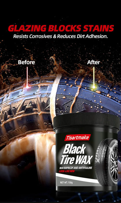 150g Tire Shine & Retread Wax - Durable Anti-Aging Gloss Enhancer for Car Tires, Blackening Care Agent