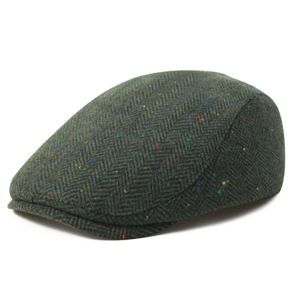 FEINION Men's Herringbone Flat Ivy Newsboy Hat Wool Blend Gatsby Cabbie Cap Winter Outdoor Hunting Cap