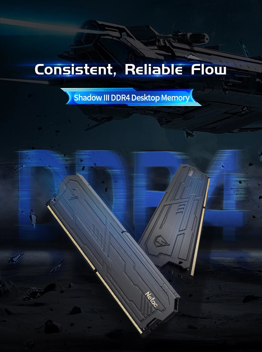 Netac Memory RAM 8G 16G 8Gx2 16Gx2 DDR4 288Pin UDIMM 3200MHz 3600MHz Support XMP2.0 DDR5 4800MHz Dual Channel RAM for Desktop PC