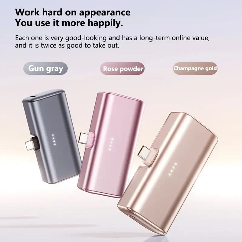 Lenovo 500000mAh Mini Power Bank 225W Fast Charging USB C Portable Charger for iPhone 16 15 Android Phones and Travel Use