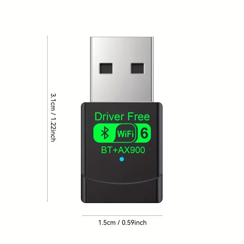 AX900 USB WiFi 6 Bluetooth 5.4 Adapter 2in1 Dongle Dual Band 2.4G & 5GHz USB Network Wireless Wlan Receiver