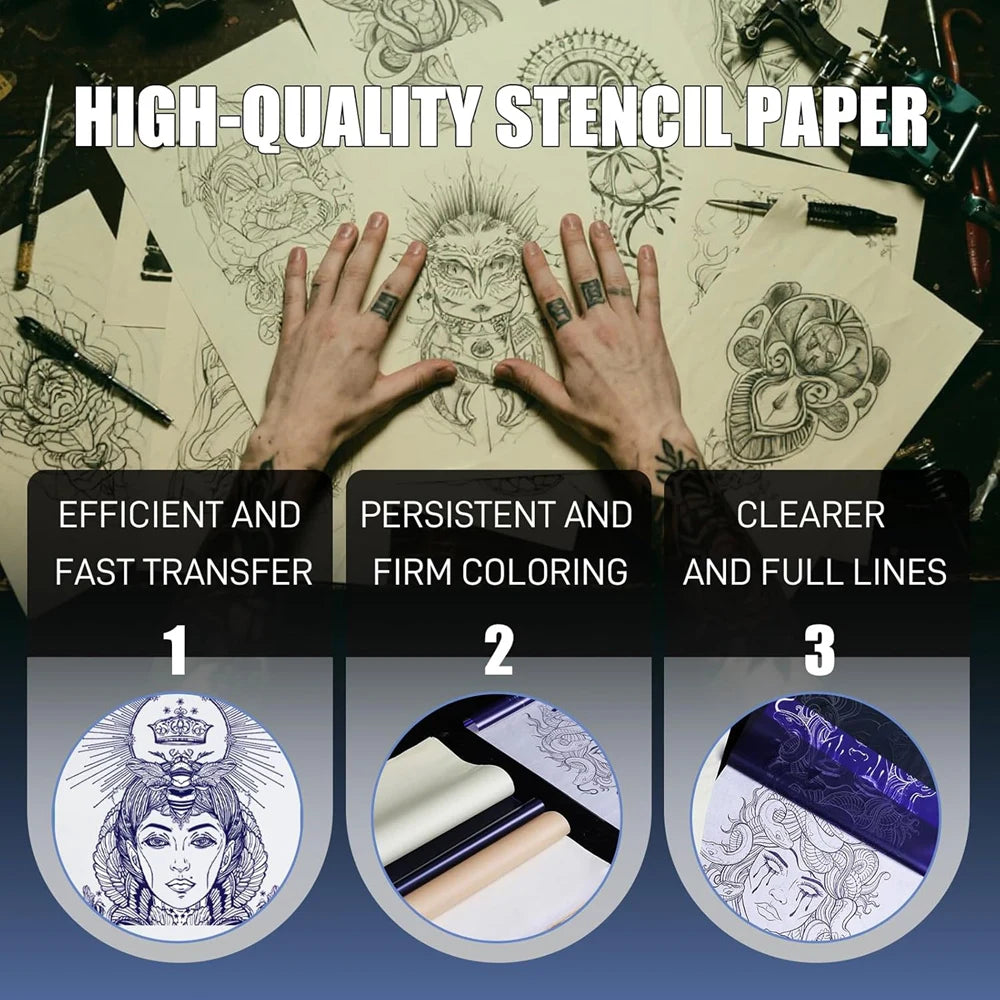 150/5pcs Professional Tattoo Transfer Papers A4 Tattoo Stencil Paper Carbon Thermal Copy Paper Tattoo Transfer Machine Accessory