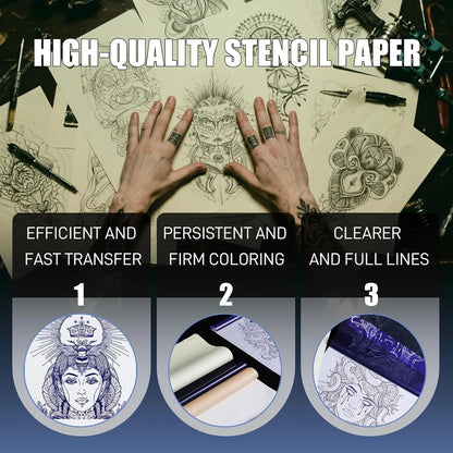 150/5pcs Professional Tattoo Transfer Papers A4 Tattoo Stencil Paper Carbon Thermal Copy Paper Tattoo Transfer Machine Accessory