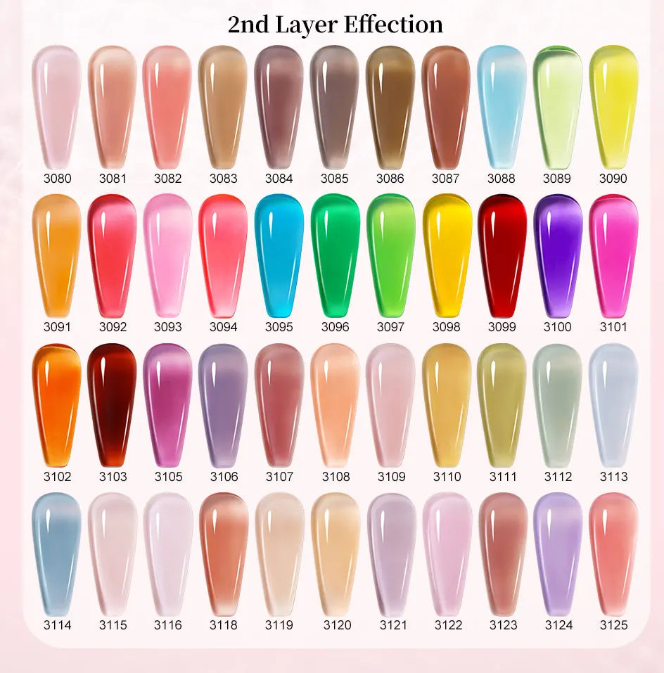 Clou Beaute Transparent French Gel Polish Translucent Nude Pink Red Jelly Glass Milky White Varnish Rainbow Color Nail Art