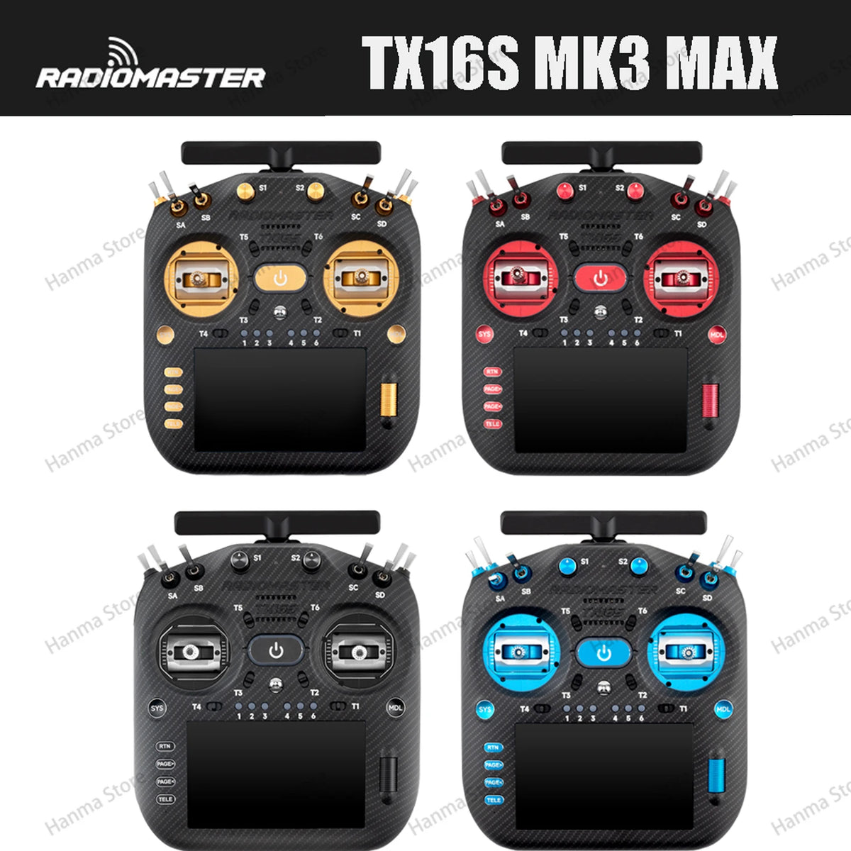 RadioMaster TX16S MK3 MAX RC-Sändare – 2.4GHz & 900MHz ExpressLRS 5" IPS EdgeTX AG02 CNC Hall Gimbal 16ch 2026