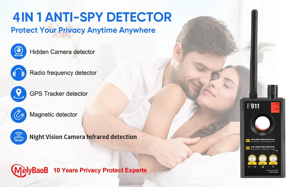 F911 Hidden Camera Detectors, Anti Spy Camera Finder, GPS Tracker Detectors, Bug & Hidden Devices Detector