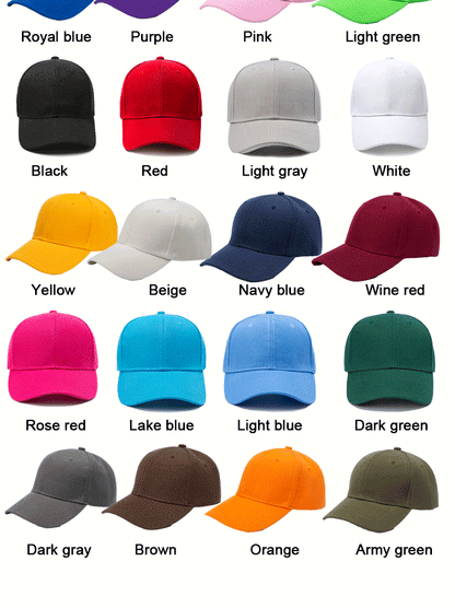 Grossistkeps Anpassad Brodyr Tryck – 21 Färger Polyester Unisex Volymrabatt 1–30+ Kepsar Med/Utan Logotyp Profilkläder Reklamkeps
