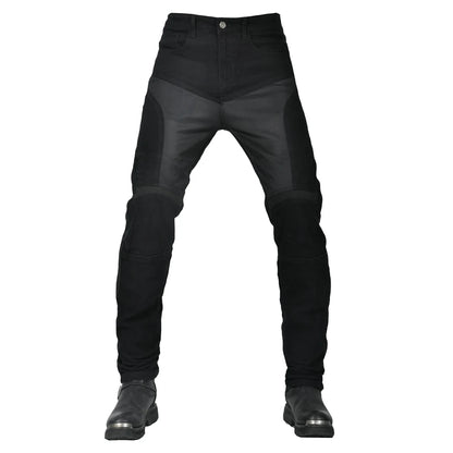 Motorcykelbyxor för män Sommar Mesh Svart Retro Slim Fit