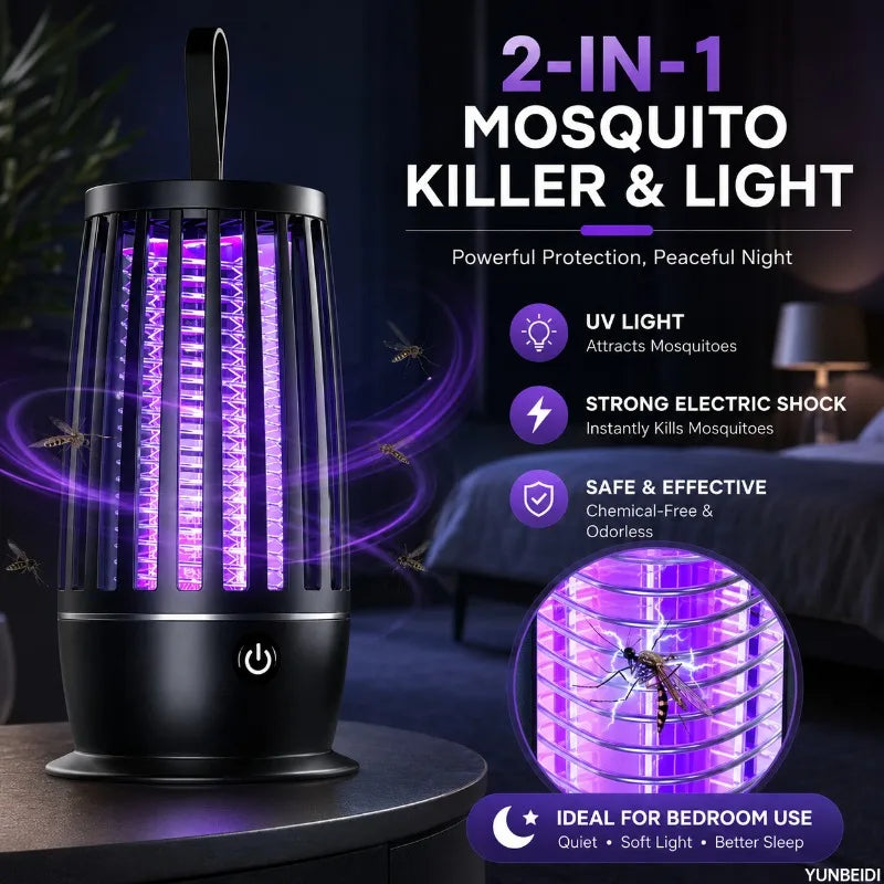 Mosquito Killer Lamp Two-in-one Ultraviolet Mosquito Trap Electric Insect Catcher USB Quiet Night Light Outdoor Mosquito Killer
