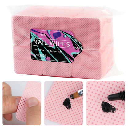 1200pcs Nail Polish Remover Wipes Nail Cleaning Pads Non Woven Nail Pads for Women Girl Beauty Salon Nail Art Tool