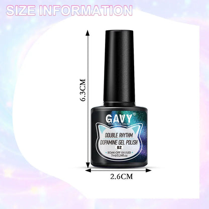 GAVY 5-Piece Two-Color Cat's Eye Gel Nail Polish Set + Black Base Gel + Magnetic Stick, for DIY Nail Art