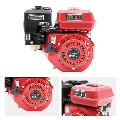 212cc 4,0kW 7,5hk luftkyld bensinmotor, 3600 varv/min snörnstart bensinmotor
